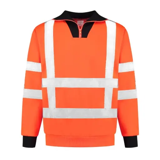 ZSCRWS7525 Warnschutz Sweatshirt mit RV-Kragen